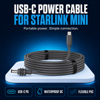 Kabel Daya Starlink Mini Tipe-C USB-C ke DC 3m Konduktor Tembaga Murni Selubung PVC/TPE Pengisian Cepat 100W+ PD