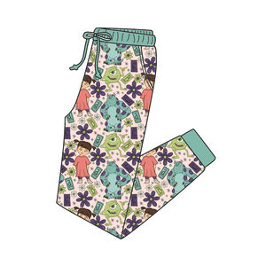 ZS Toptan Kadın Yazlık Koşu Eşofmanı Orta Bel Düz Nefes Alabilen Bambu Elyaf Günlük Baskılı İpli Kapatmalı Gizem Kutusu - Product Image 5