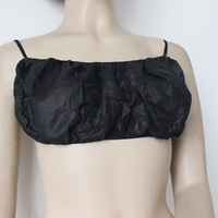 Soutien-gorge jetable non tissé élastique noir économique pour voyage, spa, salon de massage, post-partum, sans bonnets ni bretelles