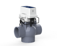 Vanne à boisseau sphérique 3 voies en PVC à commande sans fil intelligente solaire 4G LoRaWAN pour l'irrigation agricole automatique et la gestion de l'eau OEM