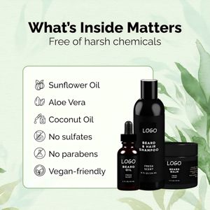 Hidratante personalizable de alta calidad orgánico de hierbas vitamina C aceite para el cuidado de la barba y champú bálsamo para el crecimiento de la barba OEM - Product Image 4