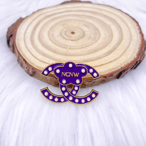 Luxe Designer Accent Paars Geëmailleerde Nationale Raad Van Neger Vrouwen Geïnspireerd Ncnw Life Ncnw Erfenis Parel Reversspeld Broche - Product Image 3