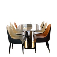 Chaises de salle à manger modernes en cuir italien de luxe, super confortables, 6 chaises, ensemble de meubles de salle à manger
