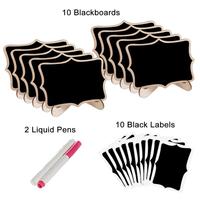 Paquete de 20 Mini Pizarras de Tiza, Etiquetas Pequeñas para Mesa, Pizarras de Madera para Decoración de Bodas, Fiestas y Buffets