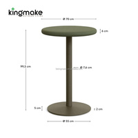 Table haute ronde en métal vert olive pour patio, table de cocktail d'appoint pour balcon, bistrot, jardin, petite table d'appoint extérieure