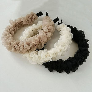 韓国風ふわふわリーガスパラエルカベロかわいいクマウォッシュフェイスヘアアクセサリーシンプルなキャンディーカラーバンドゥシェブックスファム卸売 - Product Image 1