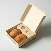 Boîte d'emballage écologique pour boulangerie à emporter, sauce à tremper, biscuits, gâteaux, pain, boîte d'emballage pour la restauration rapide, boîte d'expédition avec séparateur