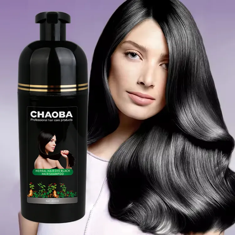 Long Lasting Fast Black Pure Natural Coconut Oil Hair Color Dye Shampoo For Women Men