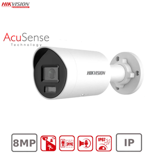 Caméra Bullet Fixe <span class=keywords><strong>Hikvision</strong></span> 8 MP DS-2CD2087G2H-LIU/SL Smart Hybrid Light avec Audio Bidirectionnel, Couleurs Pleines, WDR 130 dB et Détection de Mouvement - Product Image 1
