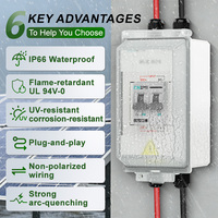 Boîtier de disjoncteur solaire CNLONQ CE DC600V 1 entrée 1 sortie 16~63A, interrupteur de déconnexion solaire IP66 avec câbles MC4 et PV pour installation photovoltaïque extérieure