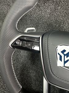 <span class=keywords><strong>Volant</strong></span> en cuir perforé à fond plat de style RS <span class=keywords><strong>SLine</strong></span> personnalisé pour Audi A3 A4 B7 A6 C7 R8 RS3 A7 RS5 RS6 A8 Q5 Q8 - Product Image 2