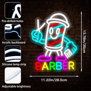 Barber neon LED dimmable USB powered ambient light shop window <b>sign</b> decoration light entrance indicator light luminous <b>sign</b> 5V - Product Image 1