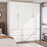 Dressing moderne Clean Line avec portes d'entrée, armoires de rangement multi-niveaux, unité de rangement de vêtements pour chambre à coucher
