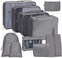 Juego de cubos de embalaje para viaje, 10 Uds., organizadores de embalaje, Juego de bolsas con bolsa de artículos de tocador para equipaje, Maleta, bolsa esencial de viaje