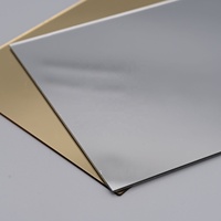 Plaque miroir en acrylique plexiglas double face, pliable dans les deux sens, argentée dorée, 0,8 mm, 2 mm, 3 mm, 4x8 pieds, pour la décoration