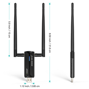 Adaptador <span class=keywords><strong>USB</strong></span> <span class=keywords><strong>3.0</strong></span> <span class=keywords><strong>WiFi</strong></span> 6/<span class=keywords><strong>WiFi</strong></span> 6E EP-AX1672 AX3000, 802.11g de Alta Potencia, Externo para Escritorio/Portátil, Chipset MT7621A en Stock - Product Image 2