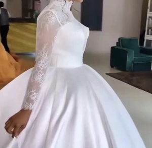 Nuevo Vestido de Novia Elegante para Mujer, Vestido de Novia de Encaje Blanco con Cola - Product Image 4