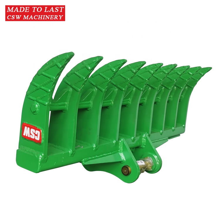 Mini Rastrello Per Escavatore Largo 89 Mm – 5 Denti In Metallo, Compatibile Con Micro Escavatori 1T, Rastrello A Terna Per Pulizia Terreno