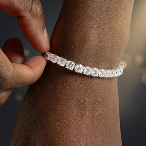 Bracelet à breloques en argent 925 et moissanite pour homme, style de fiançailles de luxe, serti de moissanite, plaqué rhodium, cadeau pour homme - Product Image 2