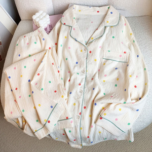 Pigiama da donna a due pezzi a maniche lunghe, comodo per il relax a casa e per <span class=keywords><strong>la</strong></span> <span class=keywords><strong>notte</strong></span> - Product Image 4