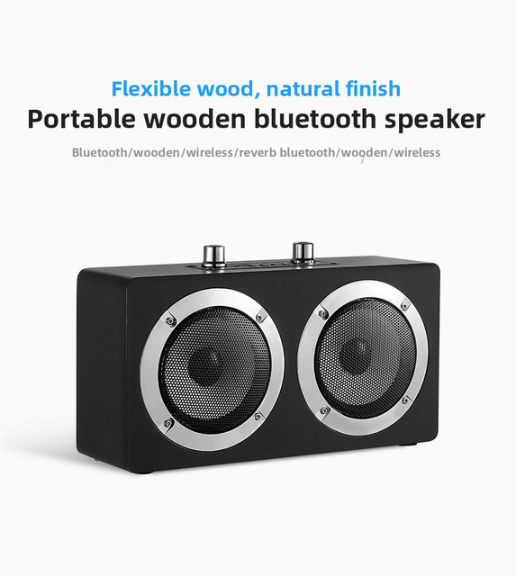 Factory Direct Sale Wooden Portable Wireless for V4.2 RGB LED USB AUX 40W Speaker