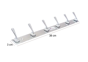 ตะขอแขวนผ้าสแตนเลส SS202 แบบ 6 ขา ติดผนัง แข็งแรง ทนทาน ป้องกันสนิม ใช้จัดระเบียบของใช้ในบ้าน - Product Image 5