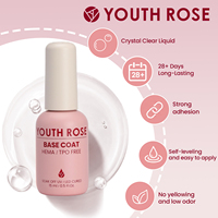 YOUTH ROSE 2026 Nouvelle Base de Vernis Gel UV SANS HEMA SANS TPO Sans Chauffage Forte Adhérence Auto-lissante pour Fournitures Onglerie