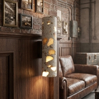 Applique murale en pierre de terrazzo Wabi Sabi, travertin naturel, minimaliste, lampe murale cylindrique LED pour restaurant, hôtel, couloir
