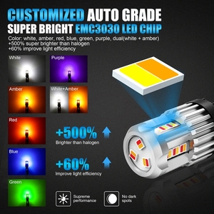BULBTEK 3030 LED Bulb P21W <strong>PY21W</strong> PR21/4W P21/5W Auto LED Brake Light Bulb Car Lamp 1156 BA15S BAU15S T20 T25 S25 Car Lamp Bulb - Product Image 3