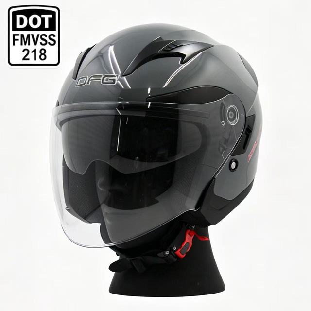 DFG Open Face ABS Motorcycle Helmets DOT Certified with PC Dual Visor for Safety Racing Casque Moto Cascos Para Moto