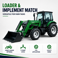 Tractores Agrícolas Compactos de 50HP 4WD con Cabina - Aire Acondicionado, Sistema Hidráulico, Ideales para Huertos/Vinaterías
