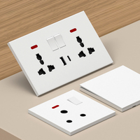 Prise double électrique traditionnelle en plastique KSQ blanche 1/2/3 postes, 10A, installation facile, norme britannique, avec ports USB Type-C