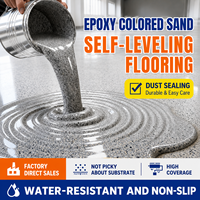 Peinture époxy auto-nivelante résistante à l'usure et à haute dureté, avec sable coloré, certifiée RoHS, revêtement liquide pour garage et entrepôt