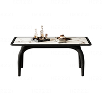 Table à manger nordique en marbre avec table et chaises en travertin de luxe modernes en bois massif noir pour appartement ou villa