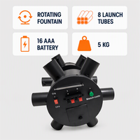 Machine à Fontaine d'Étincelles Froides Rotative Ronde, Machine à Feux d'Artifice Tournante sans Fil avec Télécommande pour Effets Scéniques de Mariage et de Fête