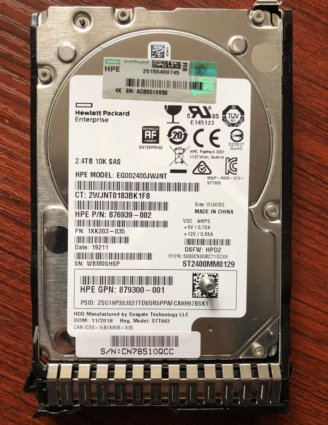 HPE 881457-B21 2.4TB 10K SAS 12Gb/s 2.5 SFF Internal HDD | 0 Hours, 1-Year Warranty