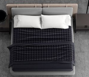 Lit de mariage moderne et élégant en cuir sur mesure, style villa de luxe léger, double, en tissu, italien, avec revêtement doux pour chambre principale - Product Image 6