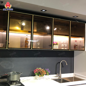 Encimera de Cocina Prefabricada de Aluminio y Fibra de Vidrio de Kenia, con Gabinete Colgante de Tailandia, Encimera de Cocina de Vidrio y Acero Inoxidable - Product Image 3