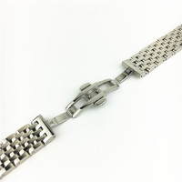 Bracelet de montre en acier inoxydable massif à extrémités droites avec 7 maillons, prix d'usine, logo personnalisé, 20 mm, 22 mm, bracelet de montre 18, 20, 22 mm