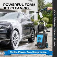 Nettoyeur Haute Pression Électrique Professionnel 1800W 15Mpa avec Canon à Mousse, Enrouleur de Tuyau 7.0L/Min pour Détail Automobile, Nettoyage Maison et Jardin OEM