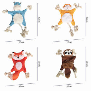 Giocattoli da masticare in corda di cotone resistente al morso, scimmia/peluche tigre con cigolio e protezione per la dentizione del cucciolo - Product Image 6