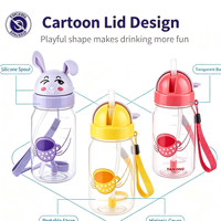Bouteille d'eau mignonne pour tout-petits avec paille et poignée, anti-fuite, en Tritan, vente en gros, pour enfants