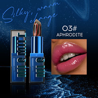 Rouge à lèvres hydratant thermochromique effet œil-de-chat importé exclusivement, stick scintillant longue tenue et waterproof, tendance