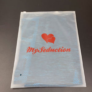 Düşük adedi 50 adet EVA buzlu doğada çözünebilir plastik torba giyim ambalaj poli Zip çanta yatay çorap ambalaj fermuarlı çanta - Product Image 4