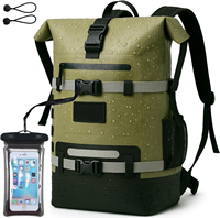 Sac à dos imperméable en PVC IPX6 30L pour la pêche, le kayak, la navigation de plaisance, l'escalade et les excursions