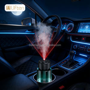 Difusor de Aroma para Coche con Botella de Vidrio de 160 ml, Purificador de Aire con Fragancia Líquida de Larga Duración, Difusor para Coche con Soporte para Vasos, Arranque/Parada Automática - Product Image 1