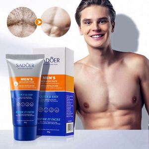 Crema <span class=keywords><strong>Depilatoria</strong></span> Permanente per <span class=keywords><strong>Uomo</strong></span>, Naturale e Organica, ad Azione Rapida in 5 Minuti, Indolore per Tutto il Corpo, Etichetta Privata - Product Image 1