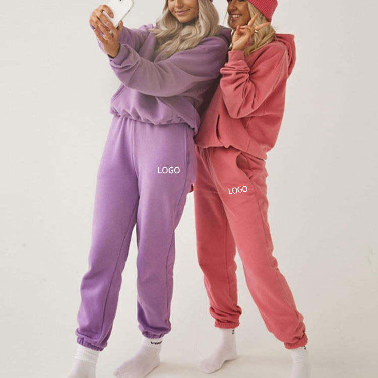 Custom Piece Sweatpants Hoodie Set Women's Casual Letter-Print