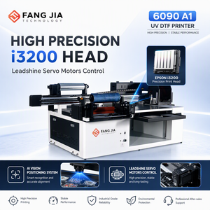 Impresora UV DTF <span class=keywords><strong>6090</strong></span> A1 2026, la más reciente, I3200 I1600 XP600, máquina híbrida 2 en 1 de cama plana para impresión de etiquetas y pegatinas de cristal en relieve 3D - Product Image 1