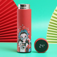 Nouvelle bouteille isotherme en acier inoxydable de 500 ml, style opéra de Pékin, personnalisable et créative, avec affichage intelligent de la température, pour le camping